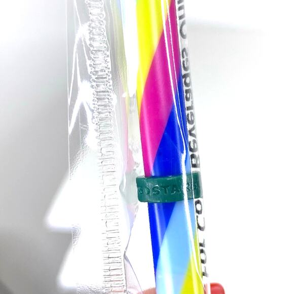 Starbucks 2024 Limited Edition Rainbow Reusable Straws Set of 2 Pride Cold Drink - Picture 3 of 6